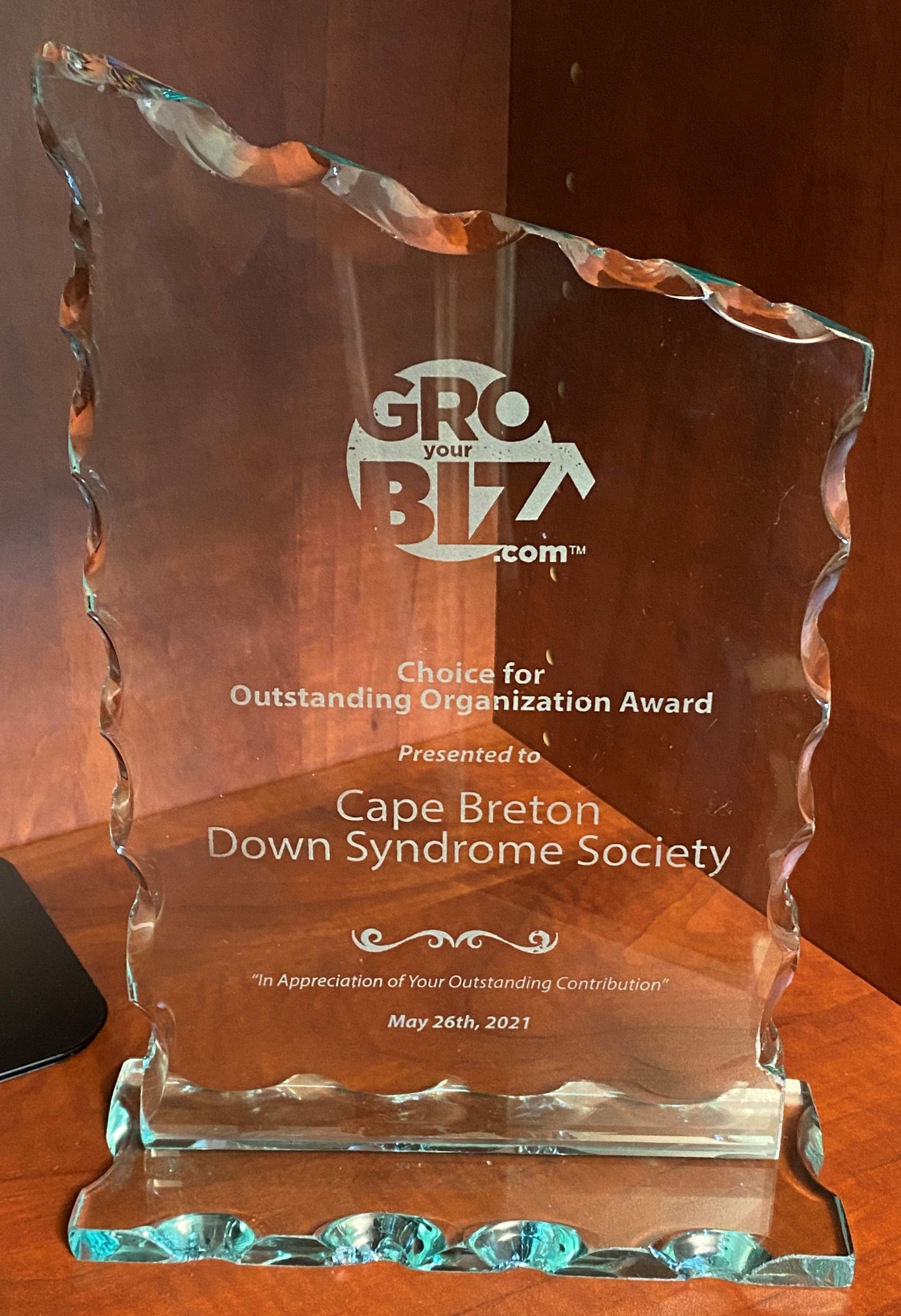 GroYourBiz Outstanding Organization Award Cape Breton Down Syndrome Society