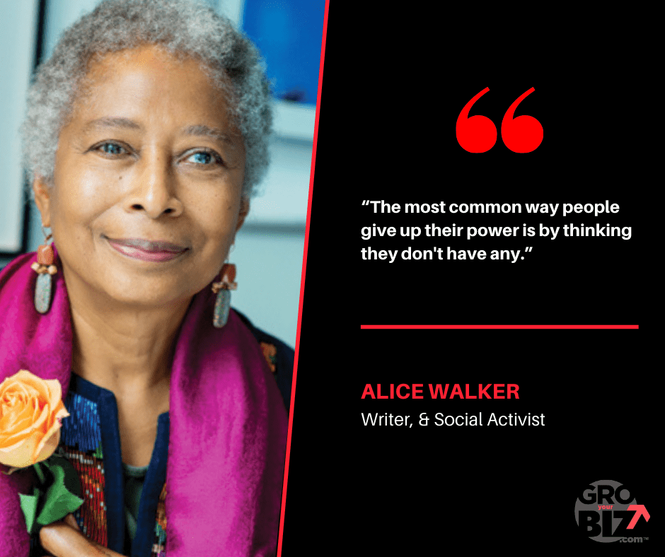 The most common way people give up their power is by thinking they don't have any - Alice Walker